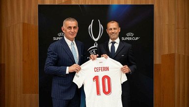 TFF Başkanı İbrahim Hacıosmanoğlu ile UEFA Başkanı Ceferin ile bir arada