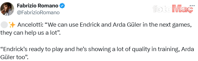 Ancelotti'den Arda Güler'e: Süre almak istiyorsan...